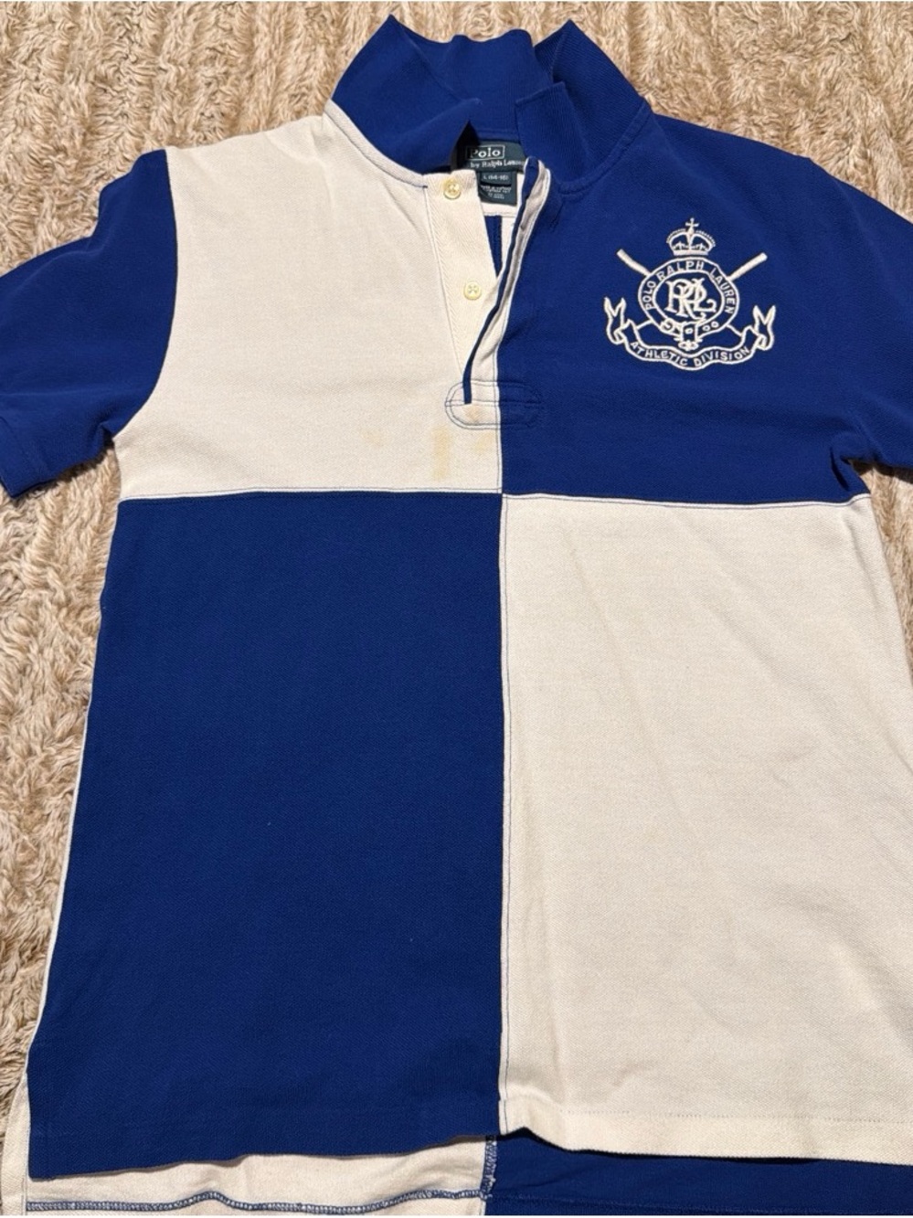 Ralph Lauren Kids Navy & White Colorblock Rugby Polo